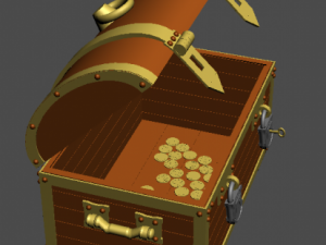 chest with coins 3D Модель