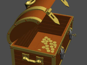 chest with coins 3D Model