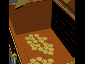 chest with coins 3D Model