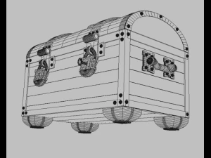 chest with coins 3D Model