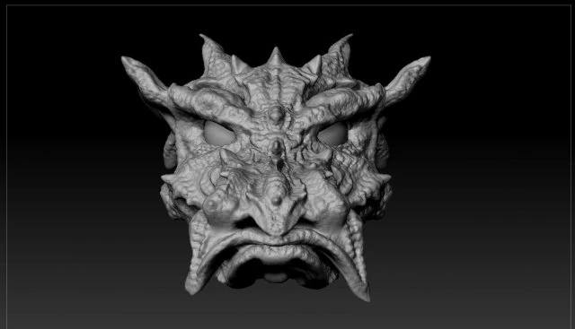 Drachenkopf 3D Modell .c4d .max .obj .3ds .fbx .stl .blend 
