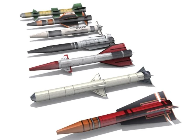 long range missiles 3D Model .c4d .max .obj .3ds .fbx .stl .blend 