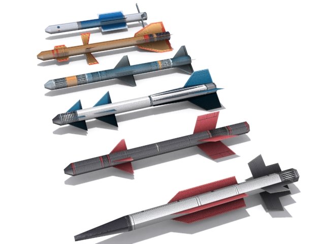 medium range missiles 3D 模型 .c4d .max .obj .3ds .fbx .stl .blend 