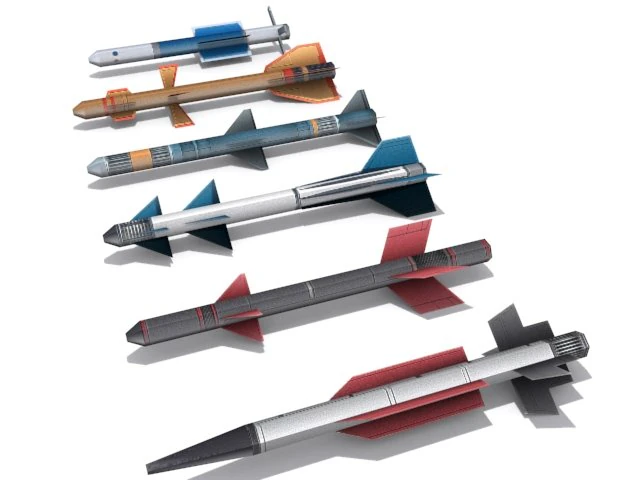 medium range missiles 3D Model .c4d .max .obj .3ds .fbx .stl .blend 