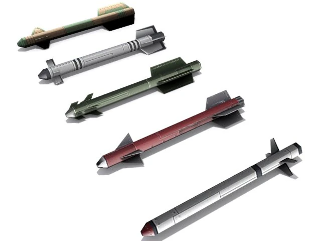 short range missiles 3D Model .c4d .max .obj .3ds .fbx .stl .blend 