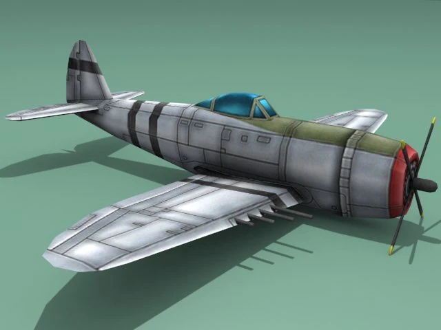 republic p47 thunderbolt 3D Model .c4d .max .obj .3ds .fbx .stl .blend