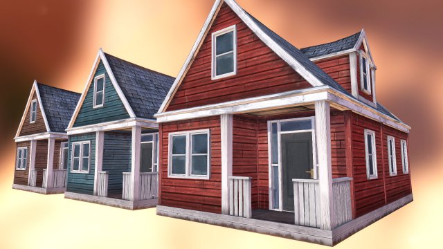 abandoned houses 01 3D Model .c4d .max .obj .3ds .fbx .stl .blend 
