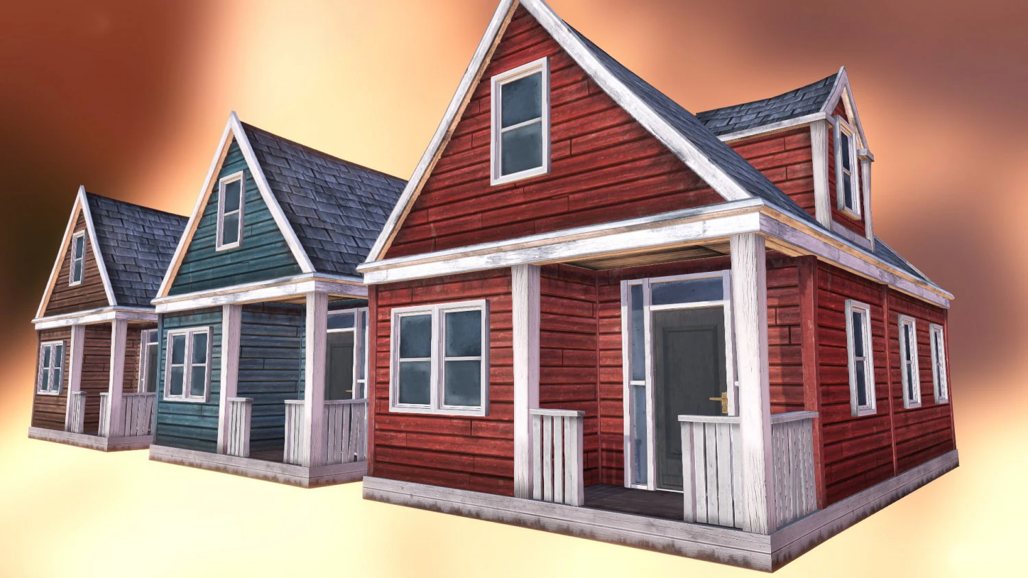 abandoned houses 01 3D Model .c4d .max .obj .3ds .fbx .stl .blend 