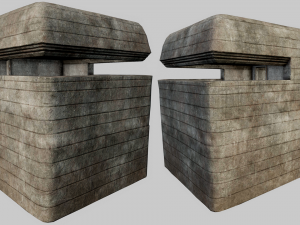 large concrete bunker pbr Modelo 3D