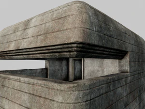 большой бетонный бункер pbr 3D Модель