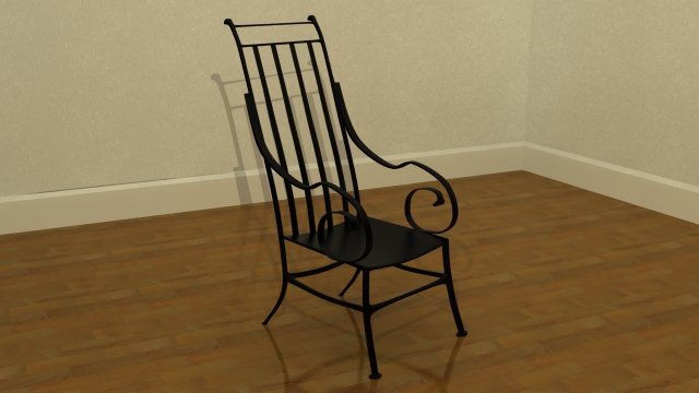 cafe chair 3D 模型 .c4d .max .obj .3ds .fbx .stl .blend 