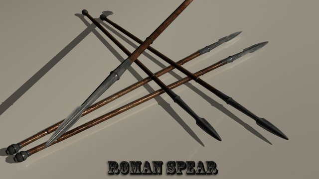 roman spear 3D Model .c4d .max .obj .3ds .fbx .stl .blend 