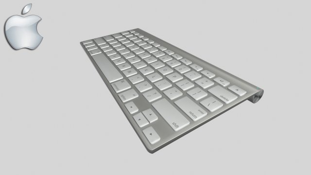 apple wireless keyboard 3D Model .c4d .max .obj .3ds .fbx .stl .blend 