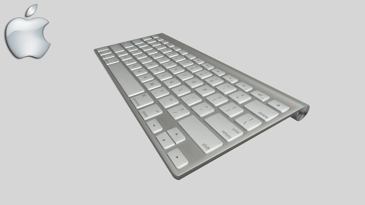 apple wireless keyboard 3D Model .c4d .max .obj .3ds .fbx .stl .blend 