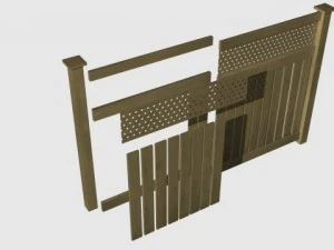 wooden fence 3D Model