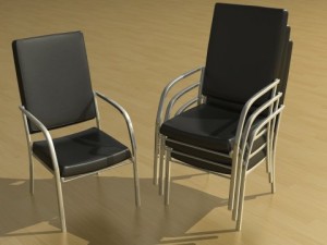 black leather chair 3D Model