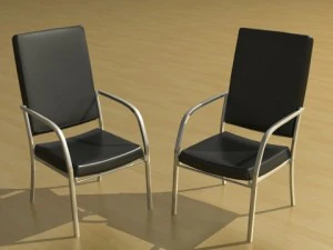 black leather chair 3D Model