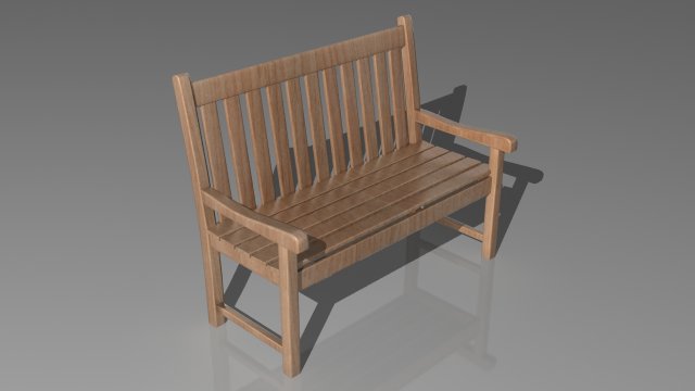 wooden bench 3D मॉडल .c4d .max .obj .3ds .fbx .stl .blend 