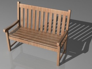 wooden bench 3D मॉडल