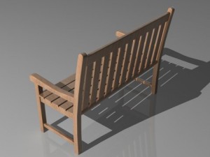 wooden bench 3D मॉडल