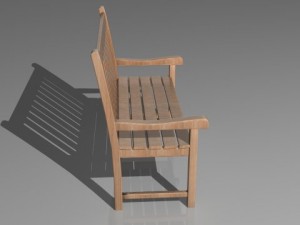 wooden bench 3D मॉडल