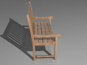 나무 벤치 3D 모델