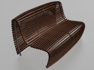 bb italia modern wooden bench 3D Model