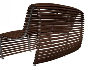 बीबी इटालिया आधुनिक लकड़ी की बेंच 3D मॉडल