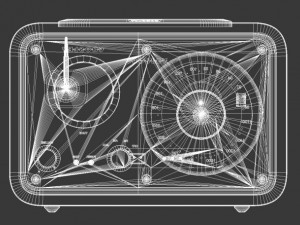 crosley solo table radio fm am aux 3D Модель