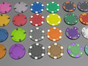 casino poker chips collection 3D Model