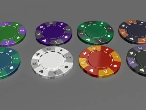 casino poker chips collection 3D Model