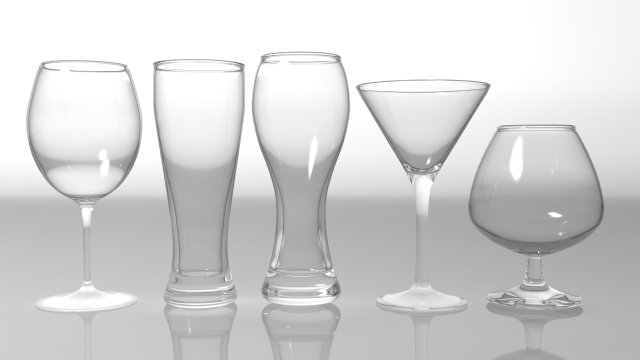 glass pack collection 01 3D Модель .c4d .max .obj .3ds .fbx .stl .blend 