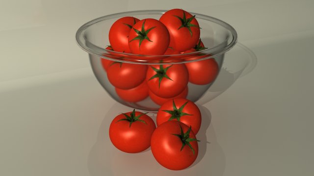 tomato and tomatos in glass bowl Model 3D .c4d .max .obj .3ds .fbx .stl .blend 