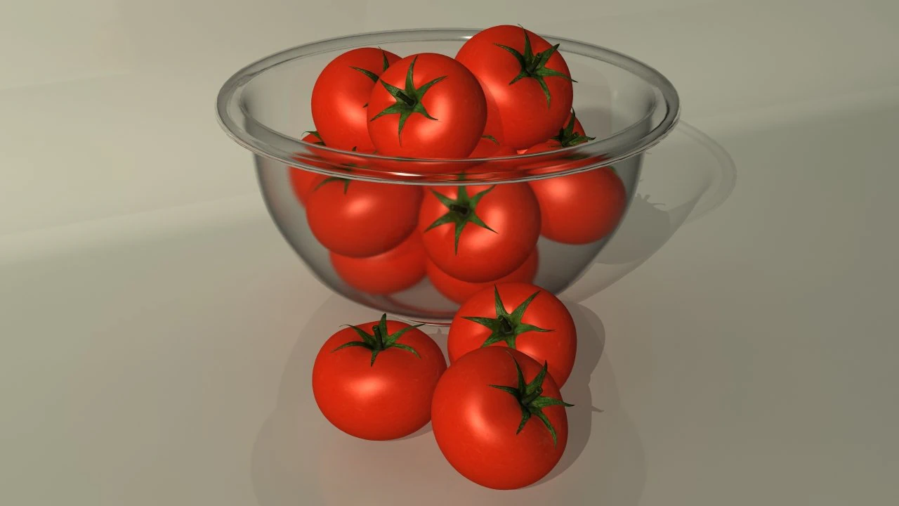 tomato and tomatos in glass bowl 3D Model .c4d .max .obj .3ds .fbx .stl .blend 