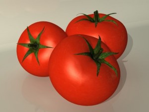 tomato and tomatos in glass bowl Model 3D
