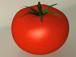 tomato and tomatos in glass bowl Model 3D
