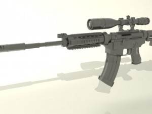 carbine m4a1 modified attachable scope 3D Model