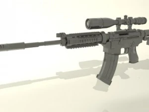 karabina m4a1 modifiye takılabilir kapsam 3D Model