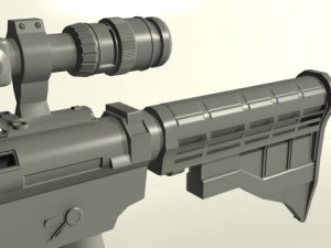 carbine m4a1 modified attachable scope 3D-Modell