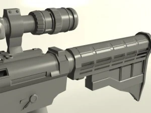 carabina m4a1 alcance acoplable modificado Modelo 3D