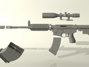 carbine m4a1 modified attachable scope 3D-Modell