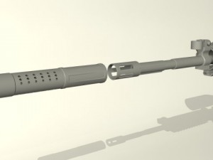 carbine m4a1 modified attachable scope 3D-Modell