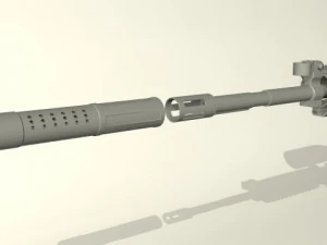 carabina m4a1 alcance acoplable modificado Modelo 3D