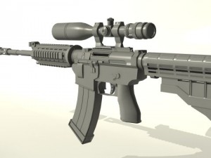 carbine m4a1 modified attachable scope 3D-Modell