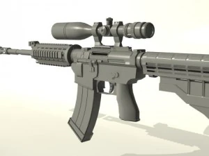 carabina m4a1 alcance acoplable modificado Modelo 3D