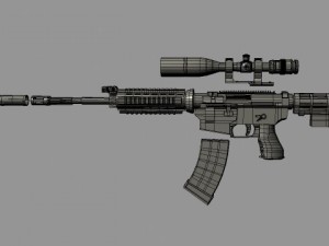 carbine m4a1 modified attachable scope 3D-Modell