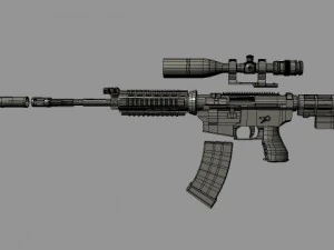 carabina m4a1 alcance acoplable modificado Modelo 3D