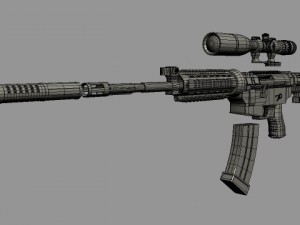 carbine m4a1 modified attachable scope 3D-Modell