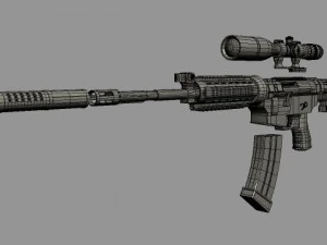 carabina m4a1 alcance acoplable modificado Modelo 3D