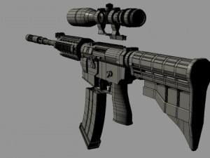 carbine m4a1 modified attachable scope 3D-Modell